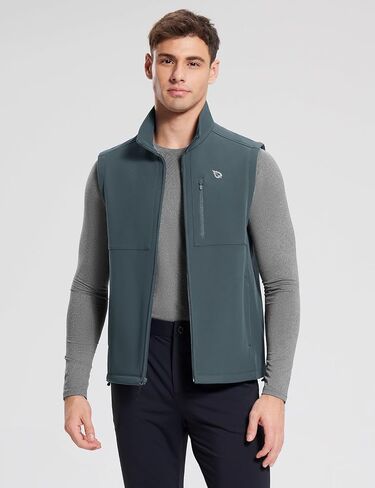 BALEAF Men's Golf Vest Fleece Lined Softshell Sleeveless Jacket Water Resistant Cold Weather Running Gear Winter Pockets in Saudi Arabia