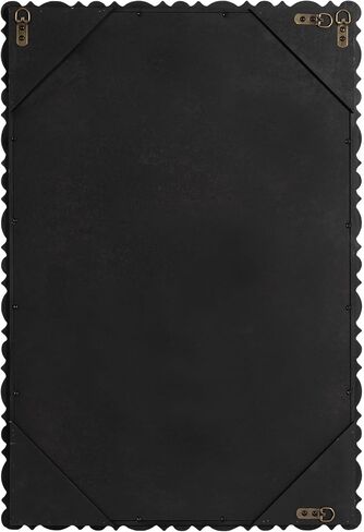 Kate and Laurel Prindle Turned Wood Beaded Rectangle Mirror, 23 x 34, Black, Vintage Rectangular Wall Mirror for Use as Fireplace Mantel Mirror Bathroom Mirror for Over Sink in Saudi Arabia