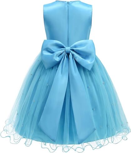 Flower Girls Sequin Dress Girls Dresses Birthday Princess Dress for Wedding Tulle Pearl Sleeveless Party Pageant in Saudi Arabia