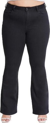 YMI Women's Plus Size Hyperdenim Super Stretchy Flare Jeans in Kuwait