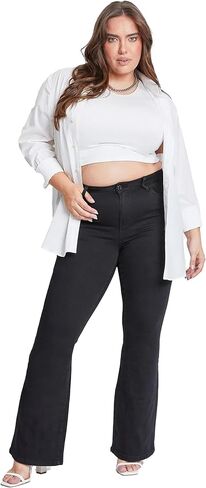 YMI Women's Plus Size Hyperdenim Super Stretchy Flare Jeans in Kuwait