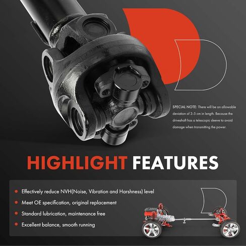 مجموعة عمود الدفع الأمامي الكامل A-Premium متوافقة مع دودج داكوتا 1997 1998 1999، 4WD، ناقل الحركة اليدوي، استبدال # 52099203 in Saudi Arabia