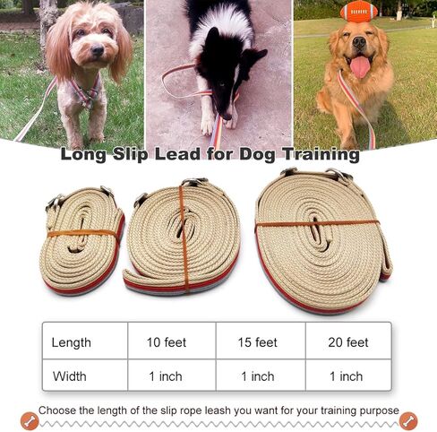 10FT / 15FT / 20FT Anti-Choke Slip Lead Dog Leash, 1" Wide Soft Thick Long Training Leash for Strong Small Medium Large Dogs (red-20ft) in Kuwait