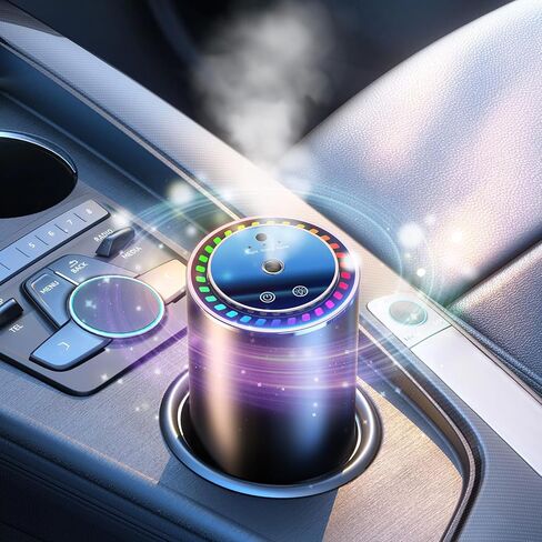 Waterless Diffuser for Essential Oil Nebulizer Battery Operated Scent Air Machine, Auto On/Off by AI Chip, Built-in Battery, Works Silently, 3 Mist Level for Home Room Cars Office Black in Saudi Arabia