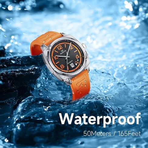 marvin Swiss Mens Watches Automatic Mechanical Watch for Men with Rubber Strap,50M Waterproof,42MM Sapphire Glass Black Dial Luxury Men's Wrist Watches in Saudi Arabia