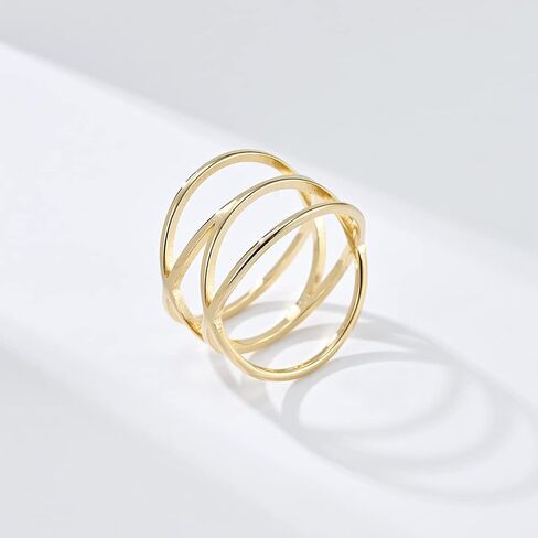 Unisex Stainless Steel 15MM Personality Simple Hollow Double X Criss Cross Infinity Ring in Saudi Arabia