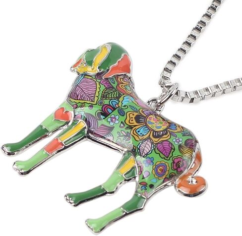 BONSNY Love Heart Enamel Zinc Alloy Metal Saint Bernard Necklace Dog Animal Jewelry pendant 18" in Saudi Arabia