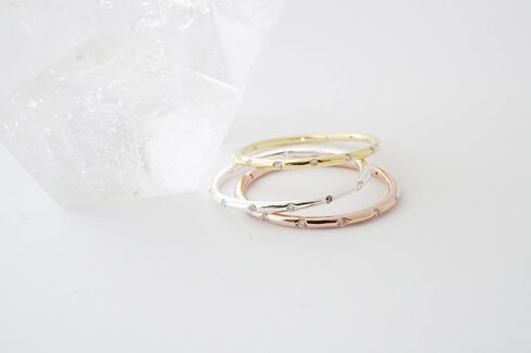 Honeycat Dotted Crystal Ring in Gold, Rose Gold, or Silver | Minimalist, Delicate Jewelry in Kuwait