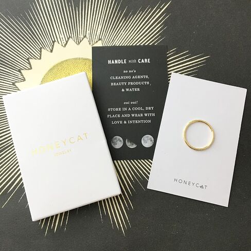 Honeycat Dotted Crystal Ring in Gold, Rose Gold, or Silver | Minimalist, Delicate Jewelry in Kuwait