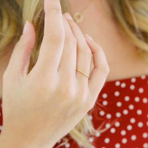 Honeycat Dotted Crystal Ring in Gold, Rose Gold, or Silver | Minimalist, Delicate Jewelry in Kuwait