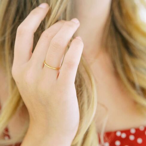 Honeycat Dotted Crystal Ring in Gold, Rose Gold, or Silver | Minimalist, Delicate Jewelry in Kuwait