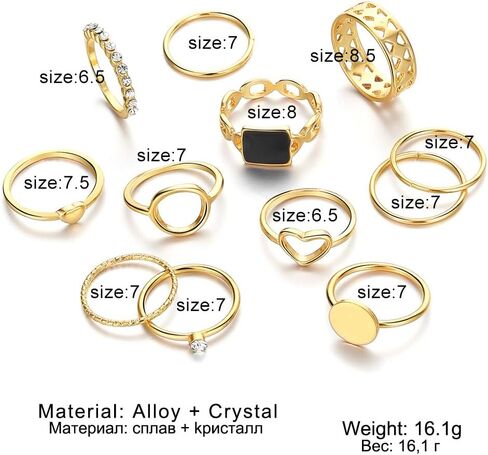 Rrdaily Gold Boho Knuckle Rings Set For Teen Girls Vintage Love Pearl Stackable Dainty Joint Finger Sparkling Dainty Simple Trendy Cross Twist Designs Ring Pack in Saudi Arabia