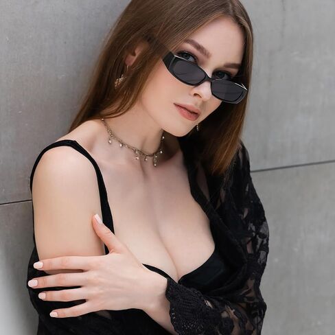 Veda Tinda Vision Rectangle Sunglasses for Women Mens 90s Y2k Cool Retro Vintage Warp Around Sport Sun Glasses UV Protection in Saudi Arabia