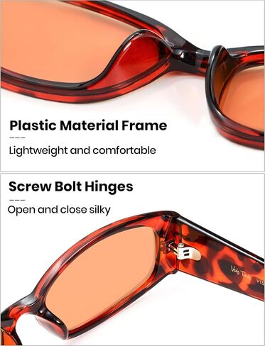 Veda Tinda Vision Rectangle Sunglasses for Women Mens 90s Y2k Cool Retro Vintage Warp Around Sport Sun Glasses UV Protection in Saudi Arabia