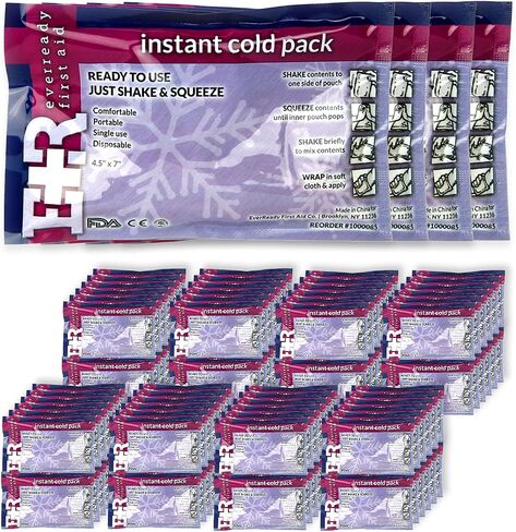 Ever Ready First Aid Disposable Cold Compress Therapy Instant Ice Pack for Injuries 4.5" x 7" - 125 Pack in Kuwait