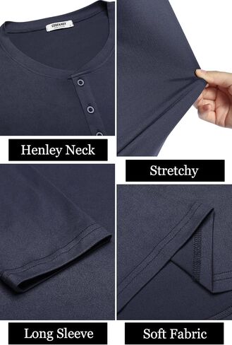 قمصان Henley الرجالية من COOFANDY بأكمام طويلة كاجوال وخفيفة الوزن in Saudi Arabia