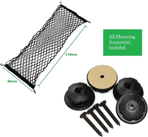 lebogner منظم صندوق تخزين صندوق السيارة، منظم شبكة أرجوحة لتخزين البضائع مع 3 خيارات للتركيب، منظم سيارة مناسب عالمي عالي الجودة in Kuwait