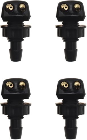 2PCS Car Wiper Washer Nozzle Black Double-hole Front Windshield Washer Nozzle Replacement Fit for Most Car in Kuwait