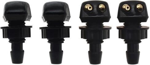 2PCS Car Wiper Washer Nozzle Black Double-hole Front Windshield Washer Nozzle Replacement Fit for Most Car in Kuwait