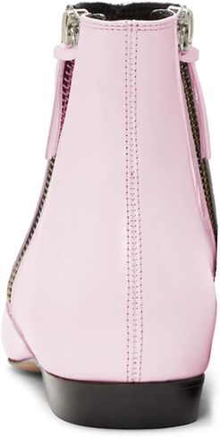 XYD Women's Formal Pointed Closed Toe Flats Ankle Boots Low Heel Booties Office Dress Shoes with Double Side Zippers in Kuwait