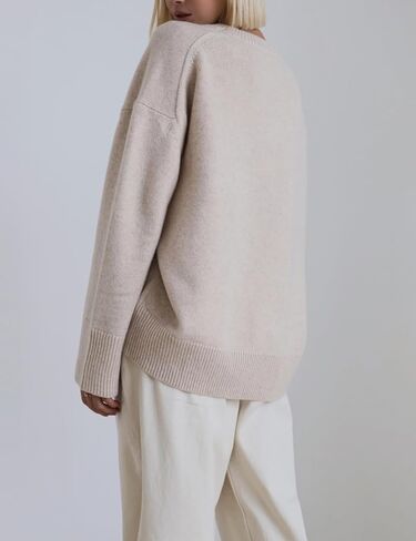 Women's Oversized Sweaters Crewneck Knitted Pullover Sweater Long Sleeve Casual Top 2024 Fall Winter Trendy Outfits in Saudi Arabia