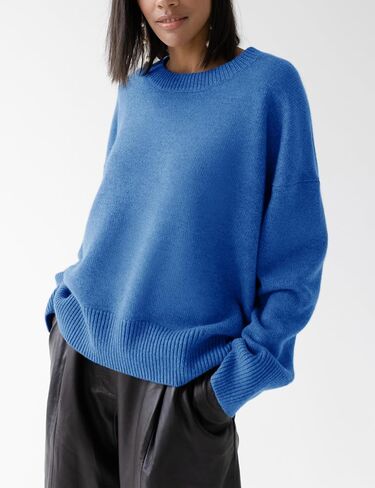 Women's Oversized Sweaters Crewneck Knitted Pullover Sweater Long Sleeve Casual Top 2024 Fall Winter Trendy Outfits in Saudi Arabia