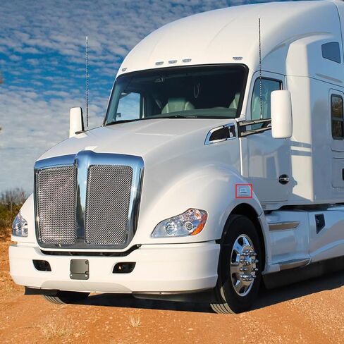 قطعتان من مصابيح إشارة الانعطاف الجانبية LED متوافقة مع Kenworth T680 T700 T880 Peterbilt 576، عدسة كهرمانية ضوء كهرماني ضوء أمامي للحاجز الأمامي، مصابيح مستطيلة لسقف الكابينة (العنبر) in Kuwait