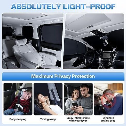 T TGBROS Privacy Sunshade Custom Fit for 2024 2025 Subaru Crosstrek Accessories الزجاج الأمامي الجانبي النافذة الخلفية مجموعة كاملة من ظلال الشمس للسيارة كتل قابلة للطي والأشعة فوق البنفسجية تحافظ على برودة السيارة 8 قطع in Kuwait