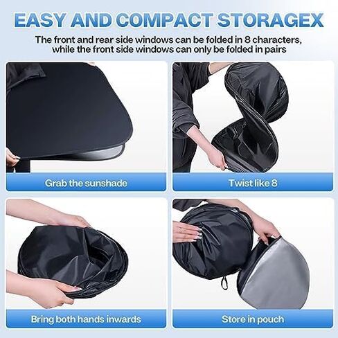 T TGBROS Privacy Sunshade Custom Fit for 2024 2025 Subaru Crosstrek Accessories الزجاج الأمامي الجانبي النافذة الخلفية مجموعة كاملة من ظلال الشمس للسيارة كتل قابلة للطي والأشعة فوق البنفسجية تحافظ على برودة السيارة 8 قطع in Kuwait