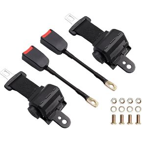 Universal Golf Cart Seat Belts Kit Retractable for Golf Cart Club Car EZGO Yamaha Go Kart ATV UTV Bus (Set of 2)