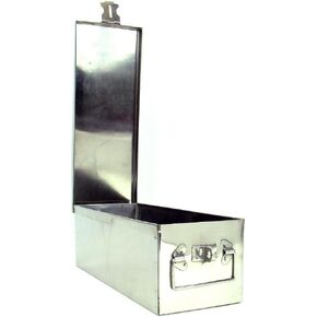 Stalwart 75-500 12" Metal Storage Lock Box Safe with Handle for Cash, Jewelry, Heirlooms, Passports, and Other Valuables for Home, Office, or Car, Silver