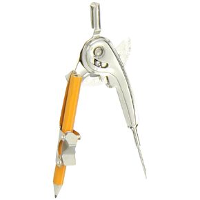 School Smart 081885 Long Point Ball Bearing Compass, Draws Circles Up to 12" (Pack of 12),Silver,Chisel Tip