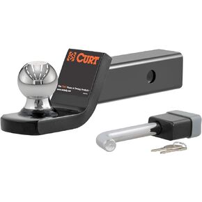 CURT 45141 Trailer Hitch Mount, 2-Inch Ball, Lock, Fits 2-In Receiver, 7,500 lbs, 2" Drop , Black