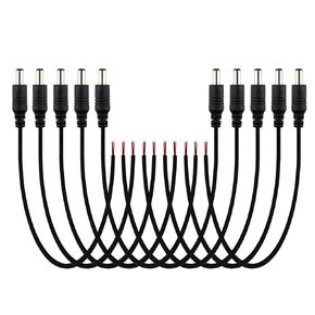 SIM&NAT Male DC 2.1mm x 5.5mm Wire Power Pigtails Adapter Barrel Plug Socket Cables for CCTV Security Camera, DVR, Car Rearview Monitor System Video, LED Strip Light, Surveillance (20 inch / 50 cm)