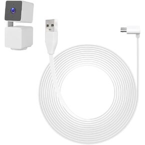 كابل تمديد طاقة REEYEAR بطول 16.2 قدم يناسب كاميرا Wyze Cam Pan V3، سلك شحن USB على شكل حرف L 90 درجة لأسلاك مريحة، الوصول إلى المزيد، شاهد المزيد، أبيض in Kuwait