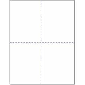 W-2 or 1099 Forms Blank Paper 4-Up Version "NO Instructions on Back" for Laser and Ink Jet Printer (1 Pack of 100 Sheets)