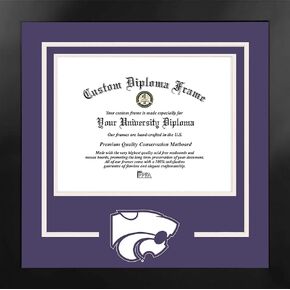 Campus Images NCAA Kansas State Wildcats Unisex Spirit Diploma Manhattan Black Frame with Bonus Lithograph, Black, One Size