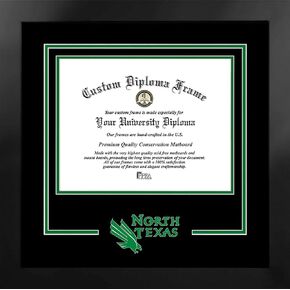 Campus Images NCAA North Texas Mean Green Unisex Spirit Diploma Manhattan Black Frame with Bonus Lithograph, Black, One Size