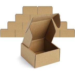Famagic 12Pack 4x4x2 Small Shipping Boxes - Brown Corrugated Cardboard Mailer Boxes for Small Business, Mailing Boxes for Packaging, Bulk