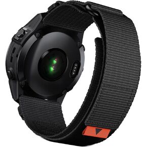 أساور ساعة Abanen التكتيكية من النايلون لـ Fenix ​​7X / Fenix ​​6X / Fenix ​​5X / Enduro 2، حزام معصم من النايلون الباليستي قابل للتعديل مقاس 26 مم لـ Garmin Tactix 7 Pro، غريزة 2X