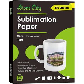 Sublimation Paper 170 Sheets 8.5x11inch 105g Heat Transfer Paper for DIY Gift Work with Sublimation Blanks Inkjet Printer which Match Sublimation Ink
