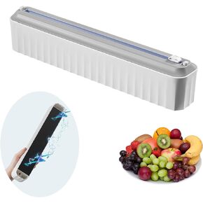 Magnetic Refillable Plastic Wrap Dispenser with Cutter, Food Cling Film Wrap Dispenser with Cutter, Tin Aluminum Foil and Plastic Cling Wrap Dispenser, Cling Film Cutter