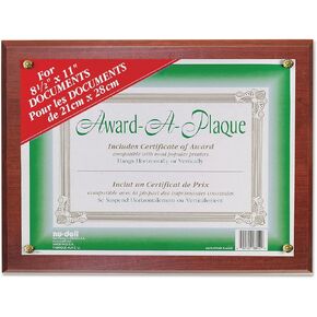 NuDell 18813M Award-A-Plaque، حامل مستندات، أكريليك/بلاستيك، 10-1/2 × 13، ماهوجني