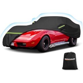 for C3 Corvette Car Cover Waterproof, Sun Heat Protection Outdoor Full Car Covers with Driver Side Zipper Windproof Heavy Duty All Weather Fit for C3 1968-1982 Chevy Corvette,Not for Rear Wing
