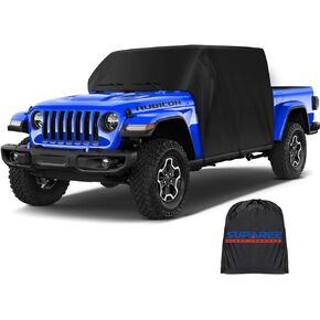 SUPAREE Gladiator Cab Cover for 2020-2022 Jeep Gladiator Car Cover 4 Door Waterproof UV Resistant Car Cover with 6 Gust Hooks Protect from Snow Rain Hail Sunshine, Black