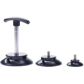 IMT 6" Vacuum Suction Cup Glass Lifter 2 Pack, Heavy Duty Vertical Hand-held Cups for Flat to Curved Surfaces, Metal Handle and Brass Pump, with Protective Cover
