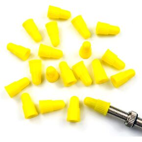 Yellow Presta Valve Stem Caps Plastic Bike Tire Caps Air Dust Stem Covers-Used on Presta/French Valves for Bicycle, MTB Mountain, Road Bike (20 Pack)