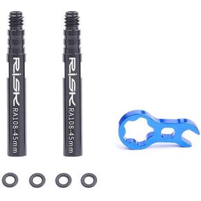 Bibike Presta Valve Extender Kit 45mm/80mm Presta Valve Extension rod with Valve Core Remover Tool (Pack of 2)