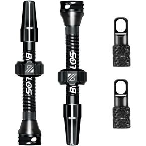BUCKLOS Tubeless Presta Valve Stem 40/44/55/60/65/80/100 mm, Bike Valve Stem Kit with Valve Core Removal Tool, Super Light Durable Aluminum Alloy CNC, Fits Most Rims, Black Pair