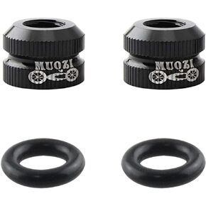 Larimuer 2PCS Bike Vacuum Tire Valve Nut, Bicyle Inner Tube Presta Valve Nuts with Sealed O Ring, for Mountain or Road Bikes Accessories (Red)